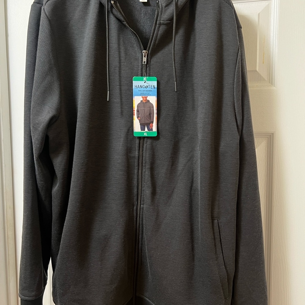 Hang Ten Men's Dark Gray Zip-Up Sweater